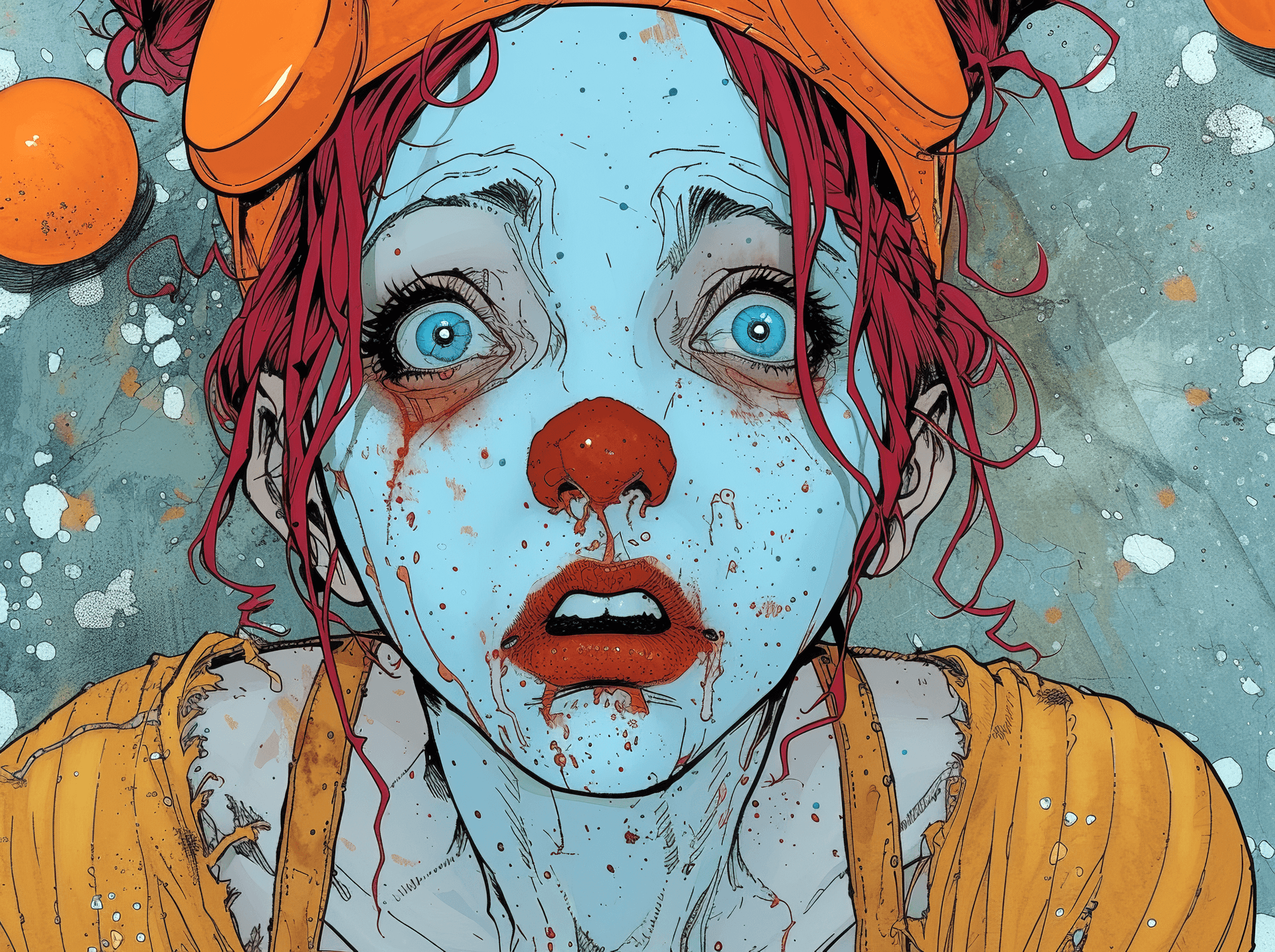 AI generated: comics by junos koralka pg, in the style of pastel goth, light sky-blue and amber, filippino lippi, ...
