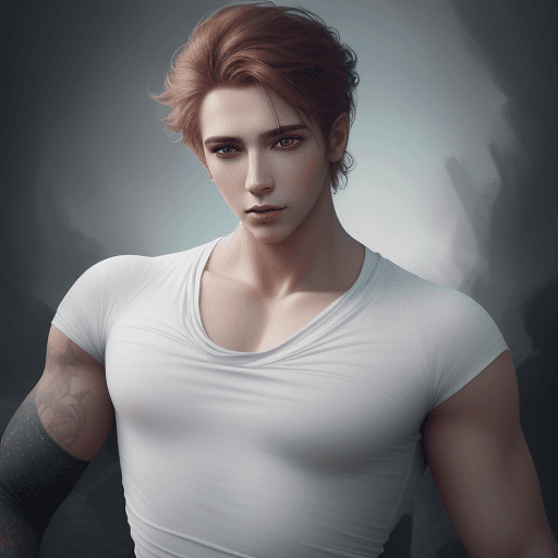 AI generated: very beautiful man in bright leggings, white short top, charismatic personality, professional photo,...