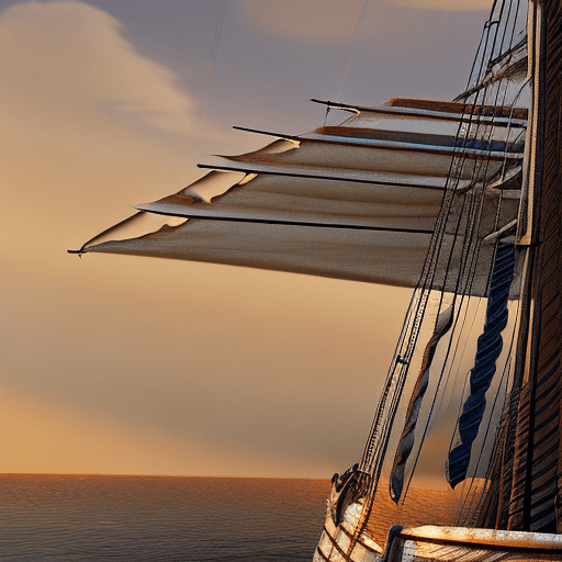 AI generated: Photo of a ultra realistic sailing ship, dramatic light, pale sunrise, cinematic lighting, battered,...