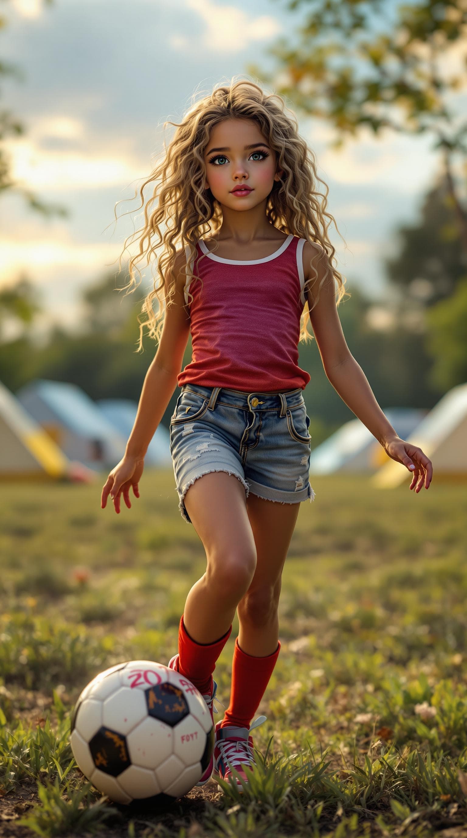 AI generated: a professional photo of a exceptionally beautiful girl in the world (age 7), (seven year old) 2025's...
