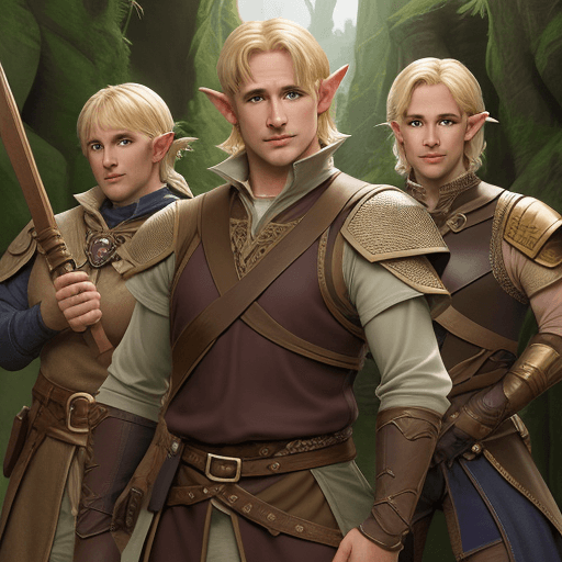 AI generated: middle aged adult male blonde half-elf ranger dungeons and dragons