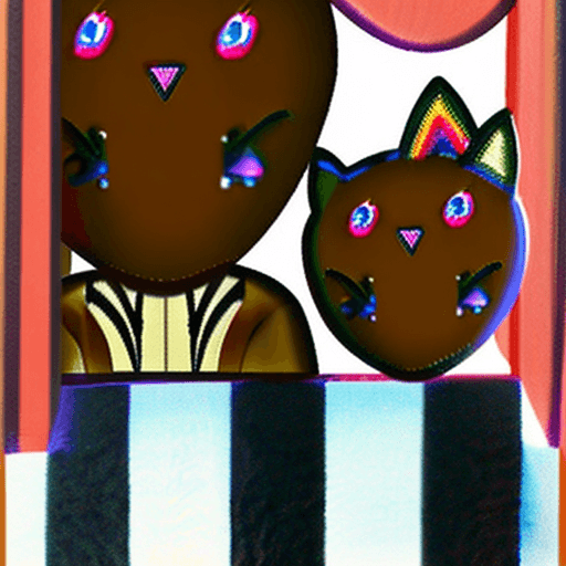 AI generated: gay, furry, nsfw, anthropomorphic, feline, cat, brown fur, striped fur, blue eyes, ears with tuff, l...