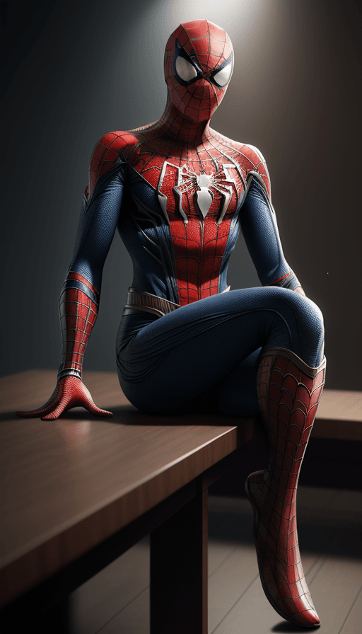 AI generated: boots on the table with the design and character of Spiderman is gold and red
dark, no watermark,no ...