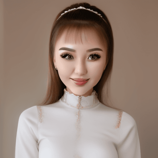 AI generated: a photo of beautiful girl from Kazakhstan who is wearing veneers 