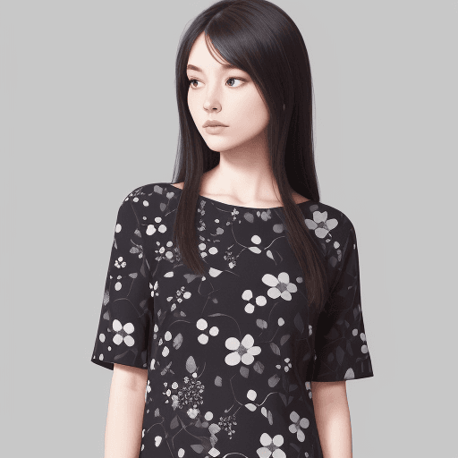 AI generated: minimalist floral print with a dark color scheme