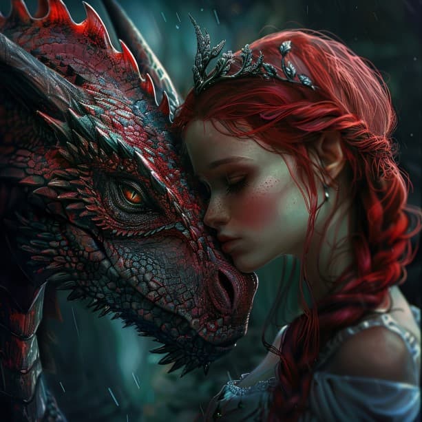 AI generated: the dragon and the princess