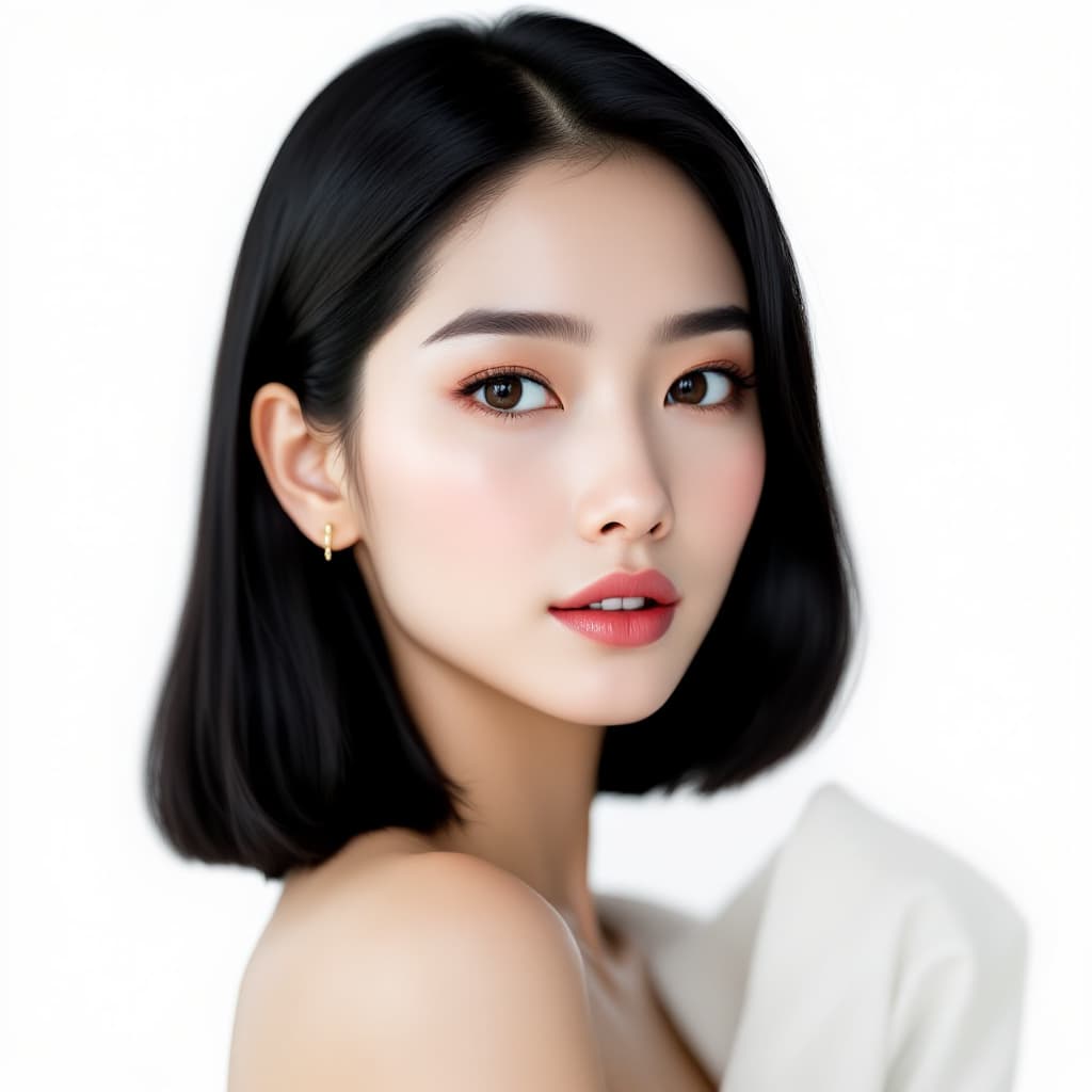 AI generated: "A Thai woman with medium-length straight black hair, a sharp and elegant face with high cheekbones ...