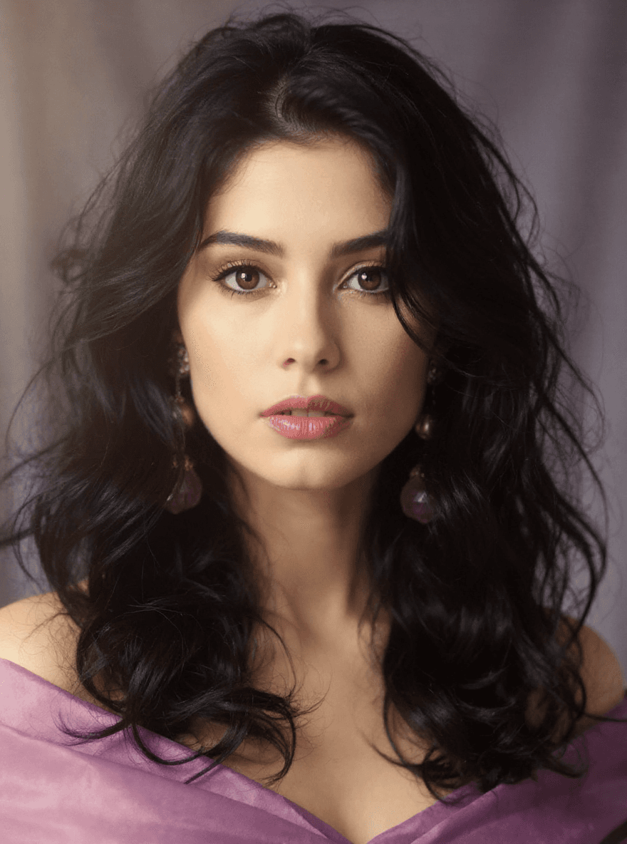 AI generated: "Professional portrait photograph, Sony A1 50.1MP, 70mm prime lens.  A slender lithe supermodel, ear...