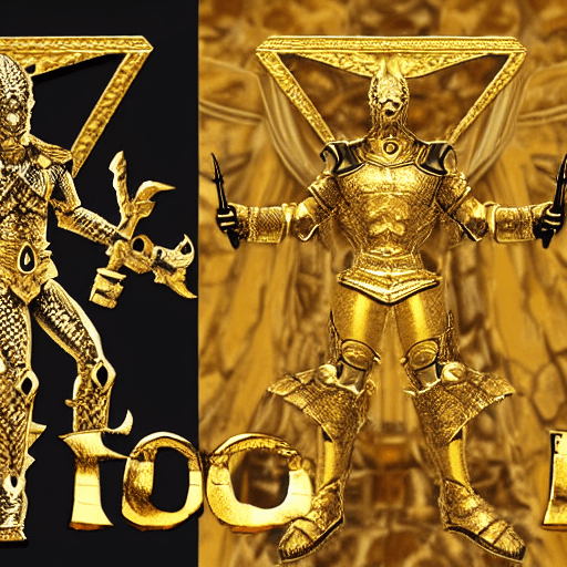 AI generated: armor of GOD, GOOD AND EVIL, GOLD, BLACK DIAMOND