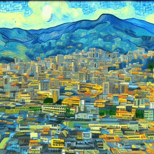 AI generated: Quito city as a Vincent van Gogh Paint
