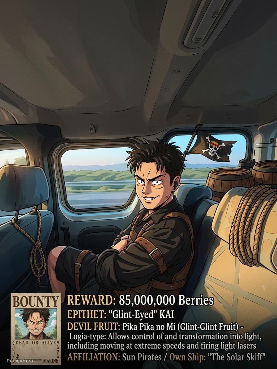 AI generated: Generate an original One Piece character image from attached. Also list the jjdevil fruit abilities,...