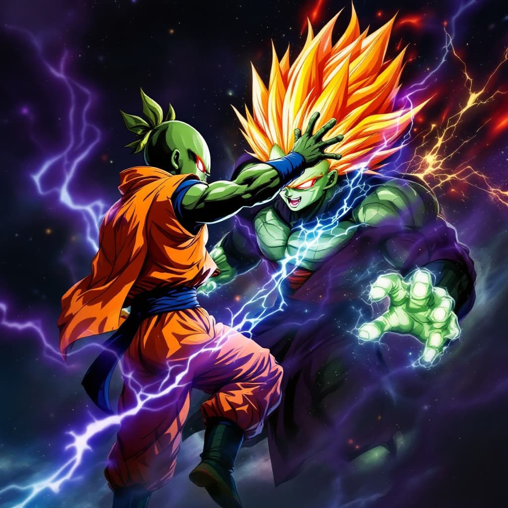 AI generated: Orange Piccolo and janemba fusion