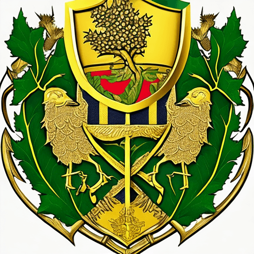 AI generated: generate a new coat of arms for the Ospina family. Make sure the original elements are present: 

Go...