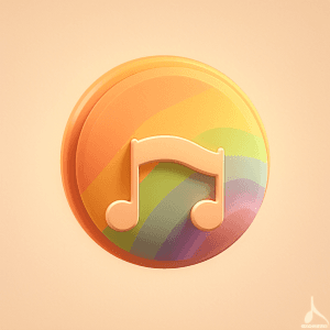 AI generated: An icon design, 3D, music icon, acoustic, soft light, nostalgic feeling, muted colors, vintage color...