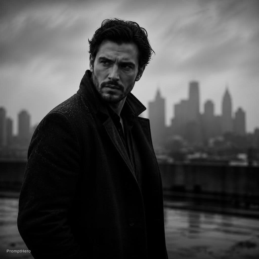 AI generated: Generate cinematic image with black and white background 
