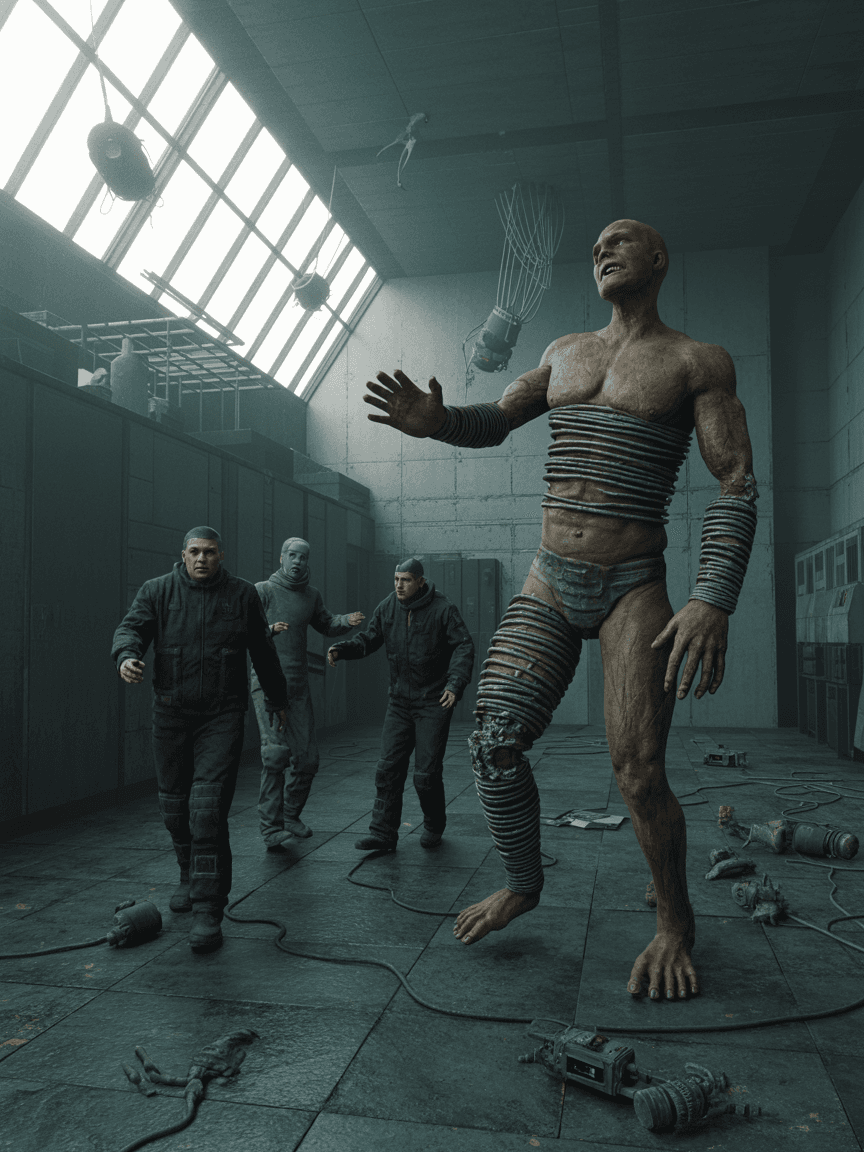 AI generated: Amid the chaos in the ruined Chernobyl Nuclear Station, Hours after a mysterious second explosion in...