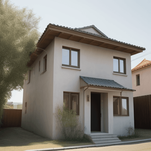AI generated: house with person in front
