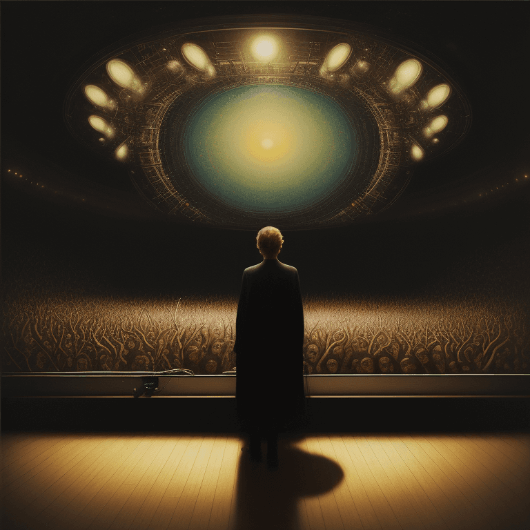 AI generated: music Album cover picture, surreal art oil picture, sound,  concert