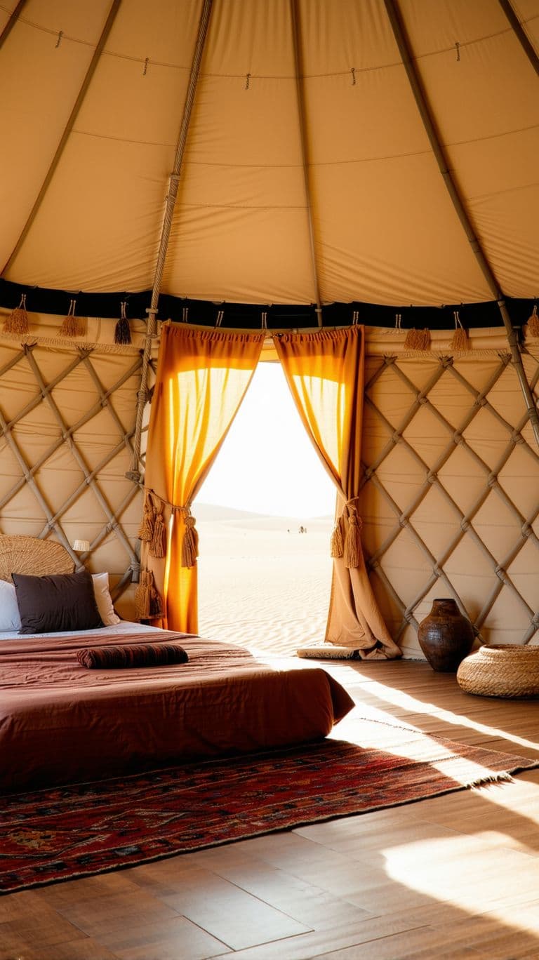 AI generated: Yurt near dombra desert minimalism