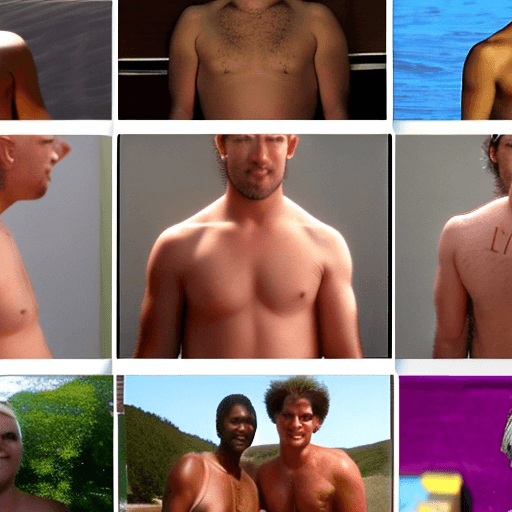 AI generated: Hombres desnudos luchan 