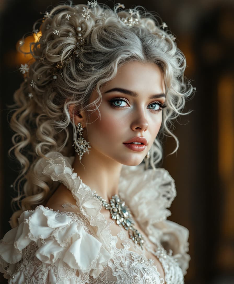 AI generated: "A beautiful 3D hdr baroque portrait of a refined and realistic 8k Marie Antoinette queen maiden hai...