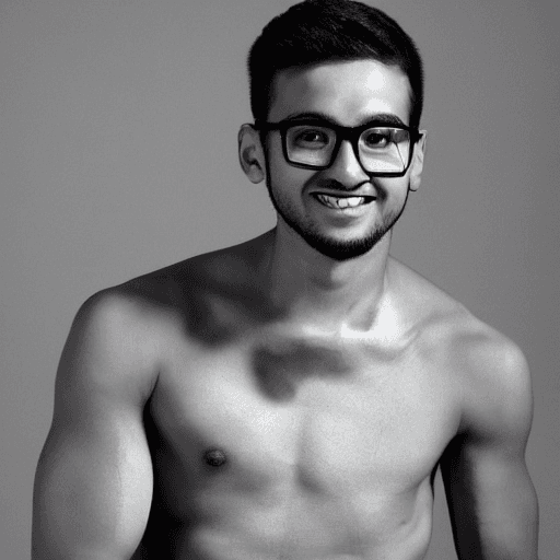 AI generated: youthful male , square face , square glasses , nerd, very short  hair, Cesar cut , middle eastern, s...
