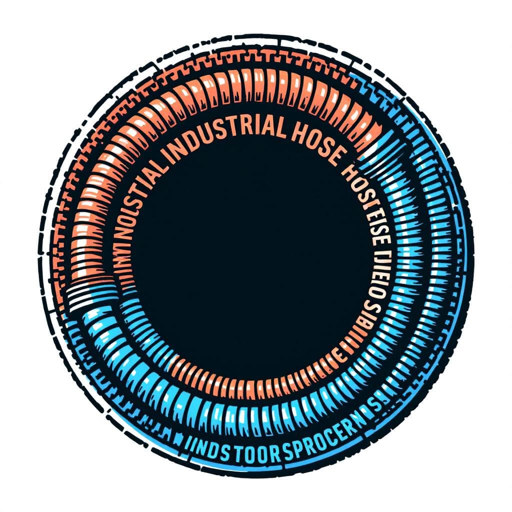 AI generated: 
Logo that says industrial hose and more related to industrial hoses color sylver

