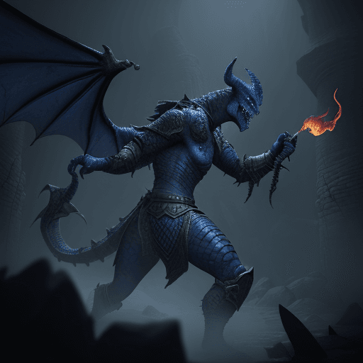 AI generated: "Design an epic Dungeons and Dragons-inspired scene featuring a mighty Dragonborn warrior with dark ...
