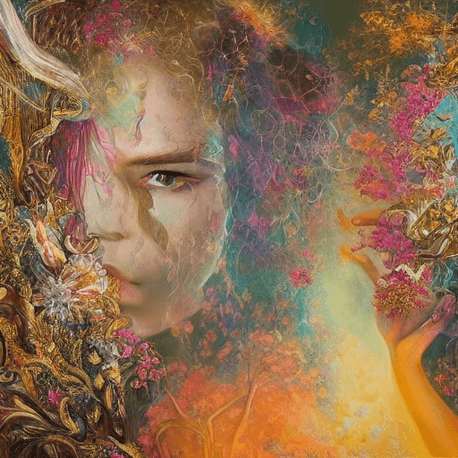 AI generated: In this breathtaking masterpiece, a hyper-realistic image comes to life, showcasing a girl in a room...