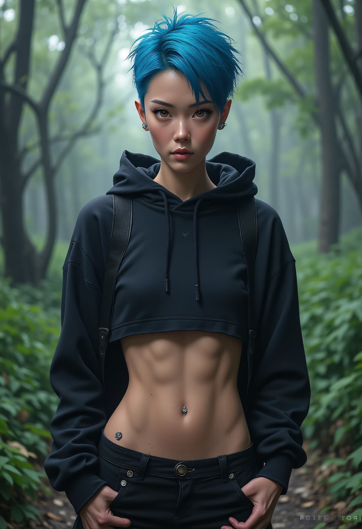 AI generated: 24 year young niji anime asian girl, very sultry look, so hot girl, beautiful charismatic girl, so h...