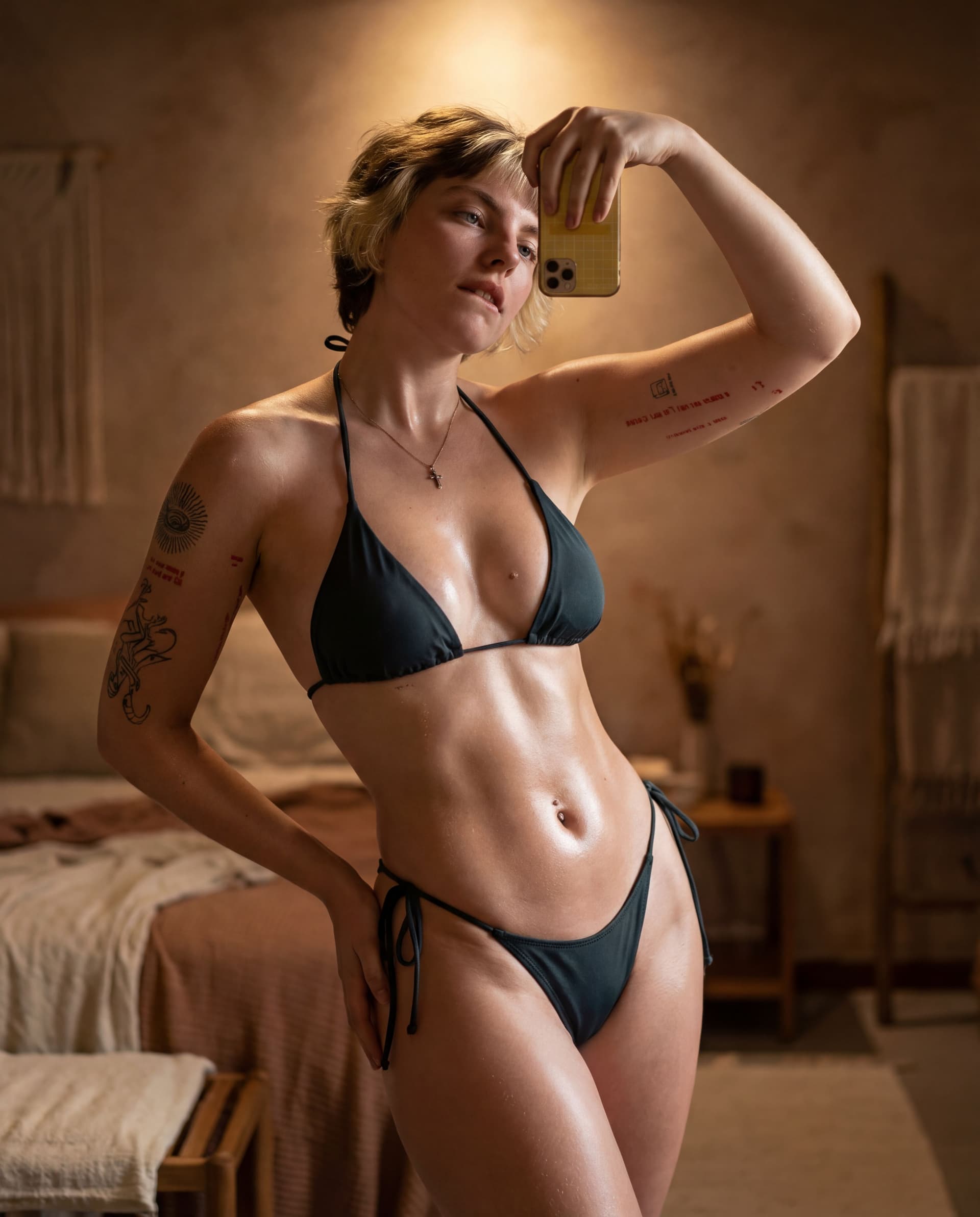 AI generated: Heroic up angle full body portrait. **A full-body selfie-style pose, as if captured at arm’s length,...