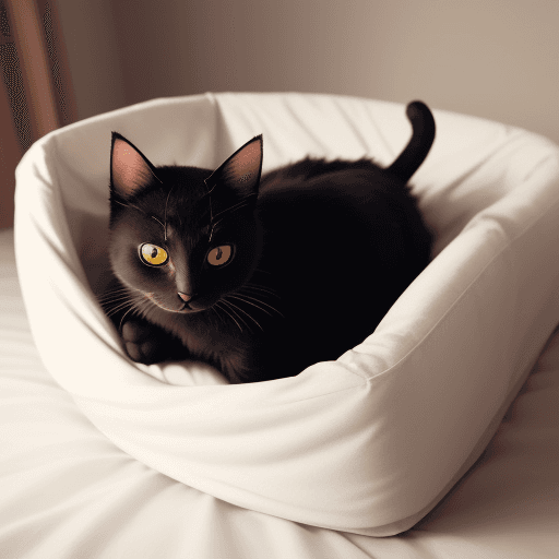 AI generated: cat in a bed
