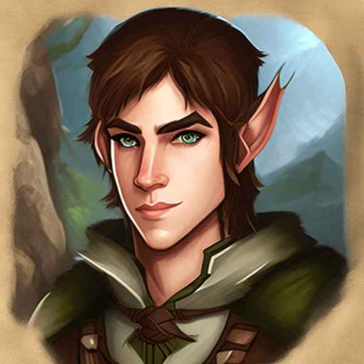 AI generated: young adult male half-elf ranger dungeons and dragons