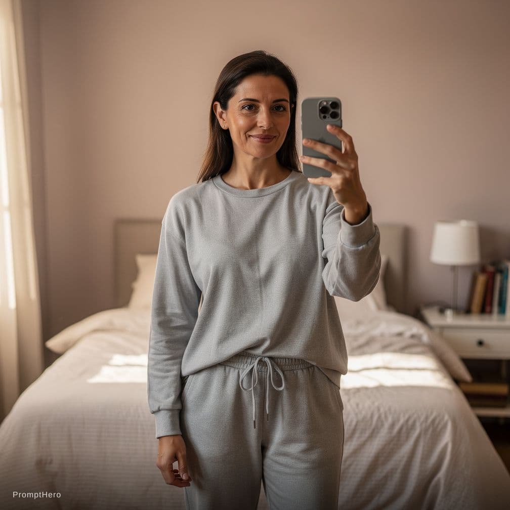 AI generated: selfie nude women on room 
