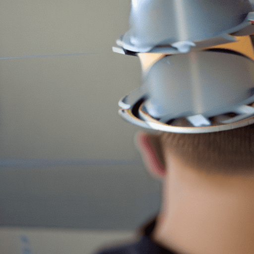AI generated: Person with spinning gear on their head