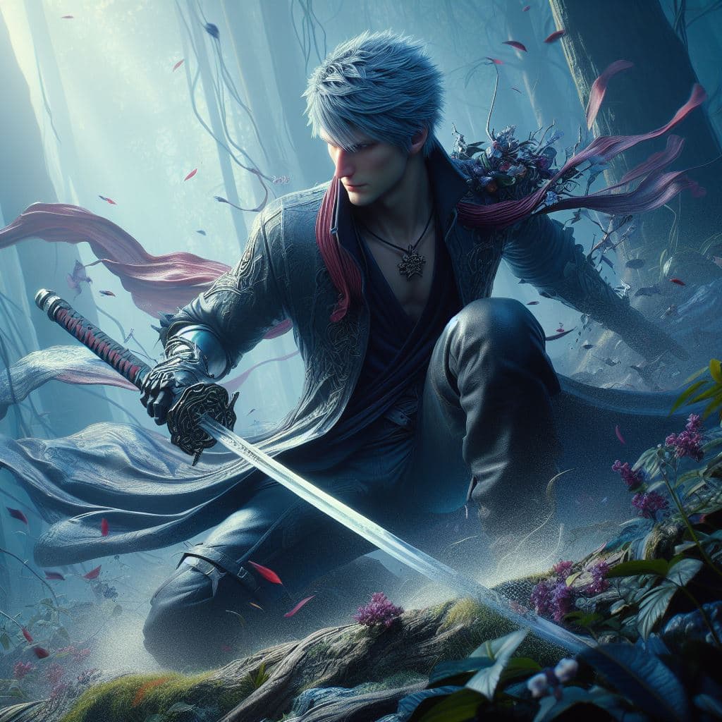 AI generated: an extraordinary 3D rendering starring Vergil from Devil May Cry 3. Immerse Vergil in a dynamic and ...
