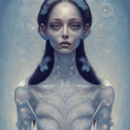 AI generated: a beautiful woman in a white crop top, in the style of light white and dark silver, hannah yata, y2k...