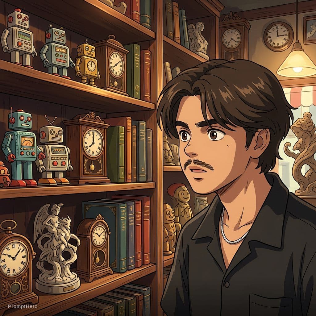AI generated: store full of curious collectibles :: incredible, anime, Digital 2D, animated by Kyoto Animation, St...