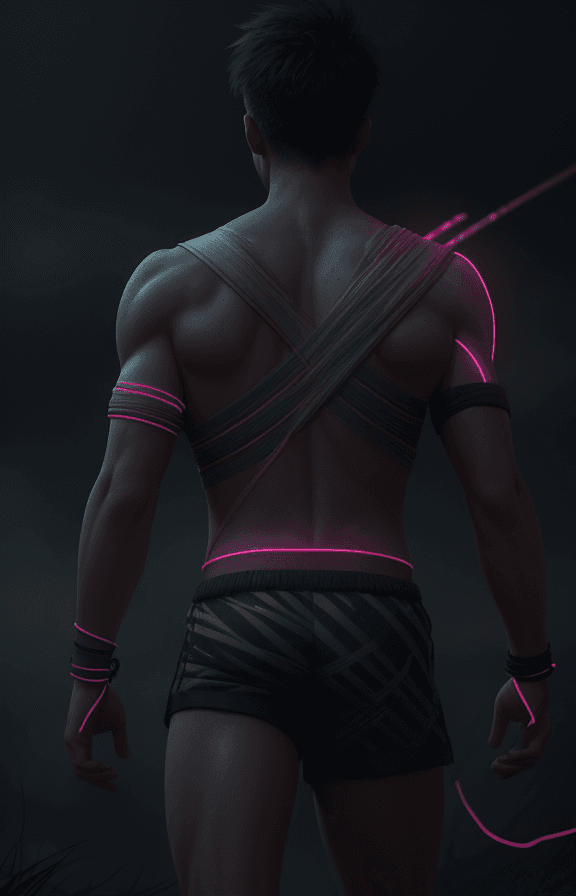 AI generated: Photo of a ultra realistic shigh resolution detailed photo of an attractive man wearing short short ...