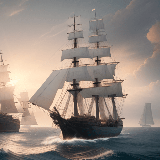 AI generated: Photo of a ultra realistic sailing ship, dramatic light, pale sunrise, cinematic lighting, battered,...