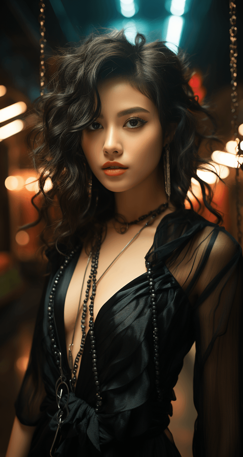 AI generated: Chinese model poses for a selfie, in the style of social media influencers, webcam photography, Feli...