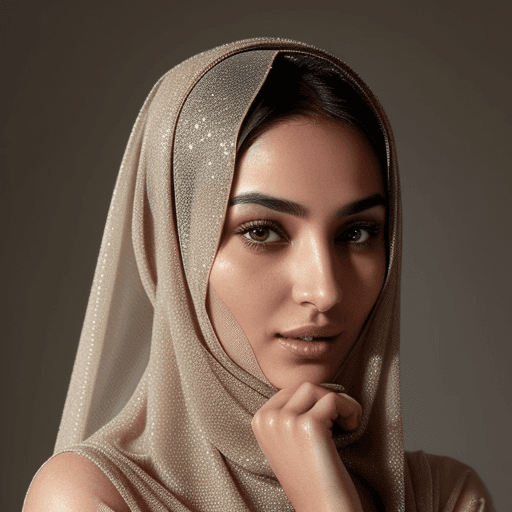 AI generated: "She wore a delicate veil, a symbol of her modesty and faith, but her striking features shone throug...