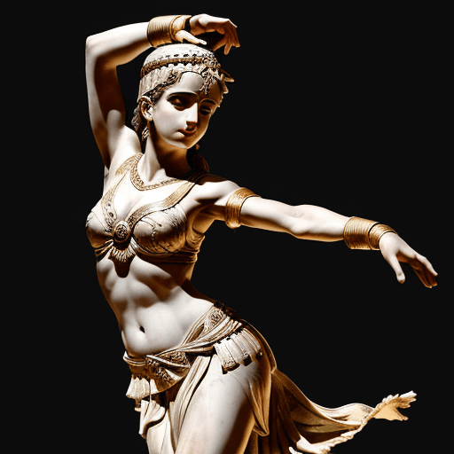 AI generated: High resolution photography Ancient Greek dancer