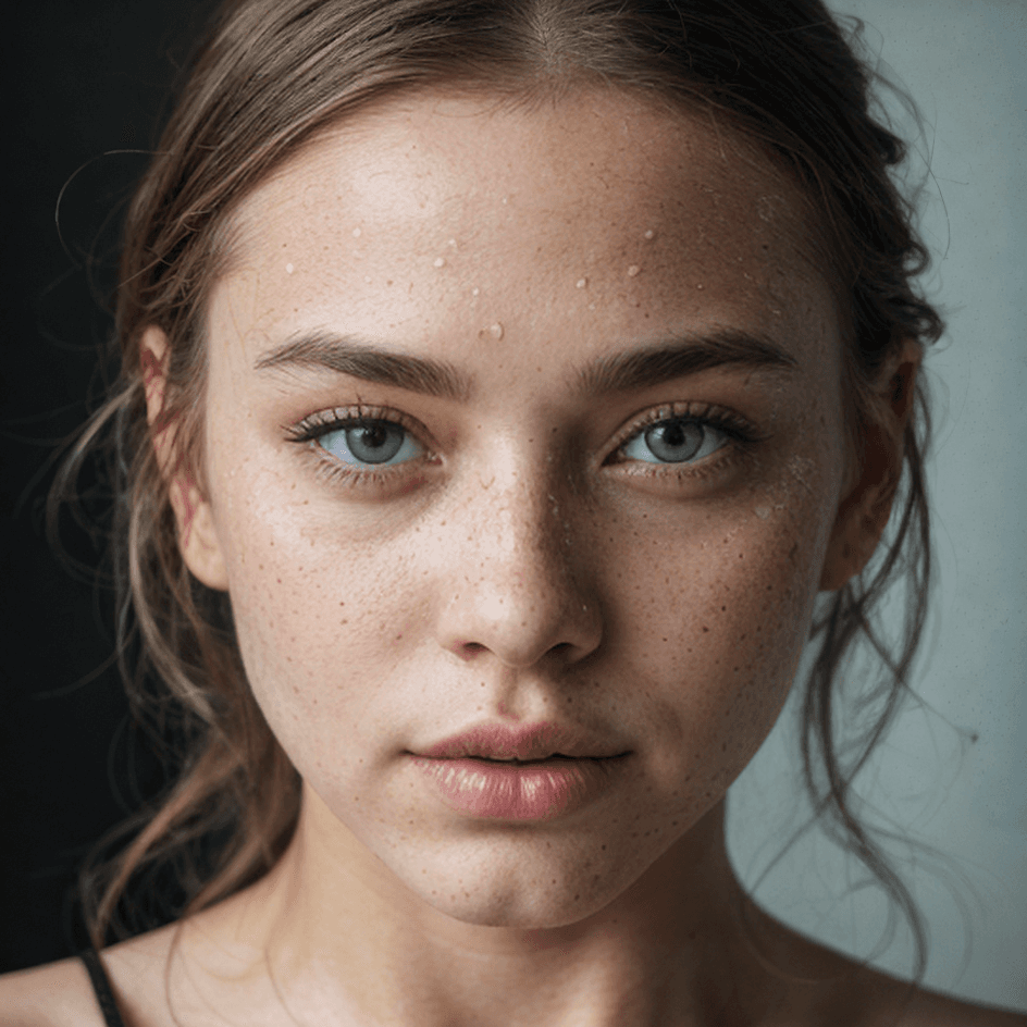 AI generated: RAW photo, (detailed face) +, portrait of a beautiful lady, (freckles) -, (dark makeup) -, hyperdeta...