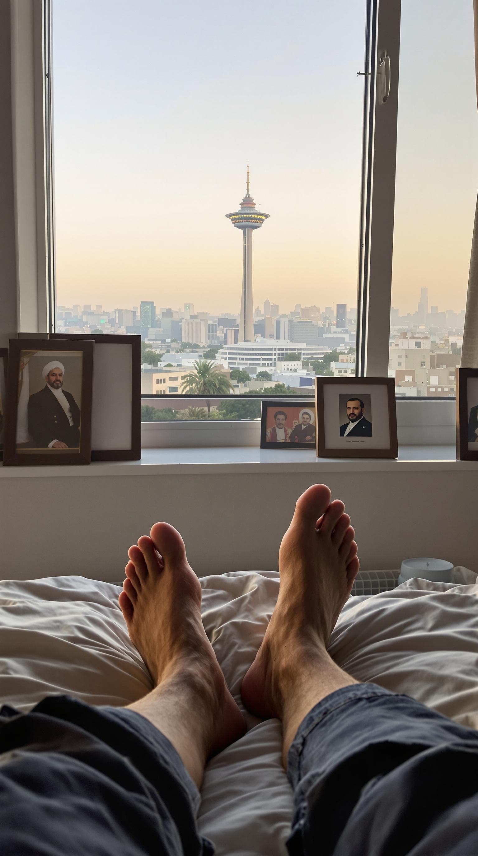 AI generated: POV first-person, 
I am a 30-year-old man, lying on my bed in my bedroom, just waking up in the morn...