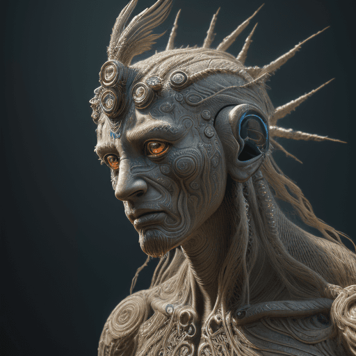 AI generated: Photo of a ultra realistic non-humanoid transformation of a ancient raver god, 4k, hyper realistic, ...