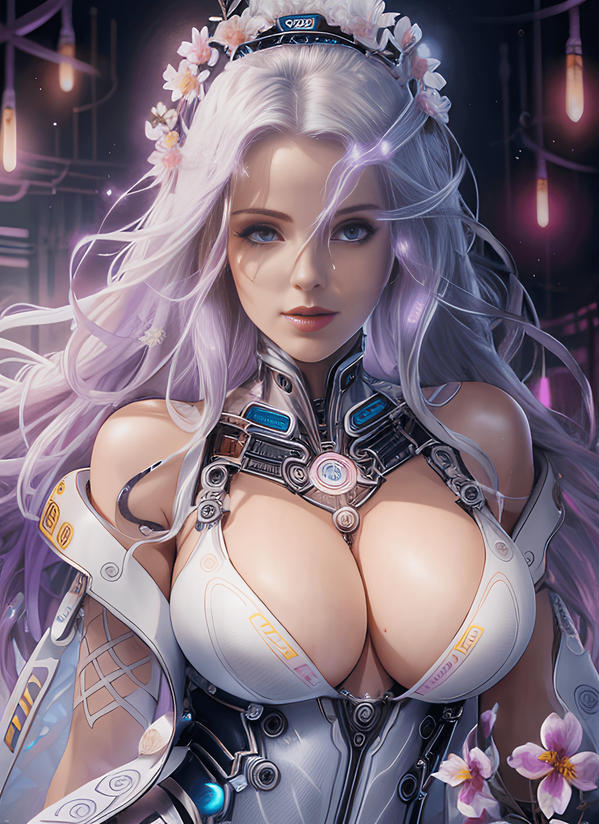 AI generated: Temperance, portrait of a beautiful woman holding a futuristic gun, science fiction, cyberpunk, In t...