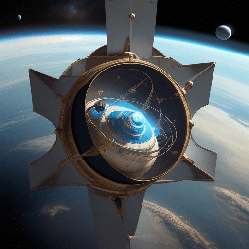 AI generated: A huge gyroscope in space that controls all of existence