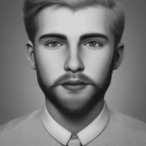 AI generated: Alexander, 24 years old, light blue eyes, small but well-defined mouth and lips, blonde hair and wel...