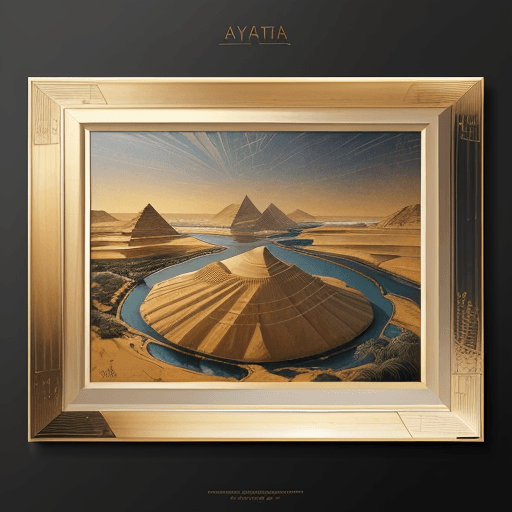 AI generated: new art :a top view like a map of a  landscape in nile egypt. satara by johnny taylor, in the style ...